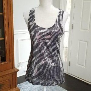 Cache' Striped Sequin Tank Size Medium